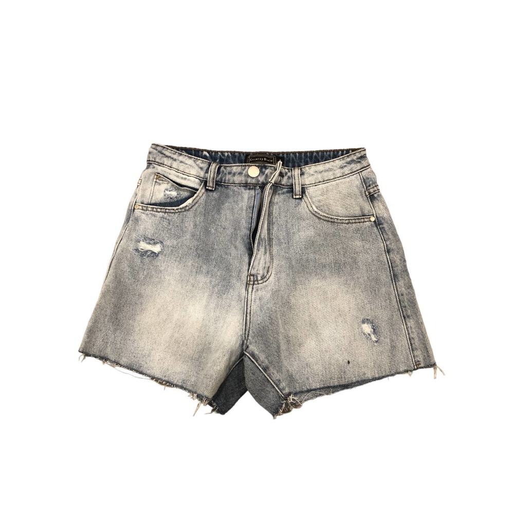 Country Denim Raw Hem Distressed Shorts Gray Women's 9